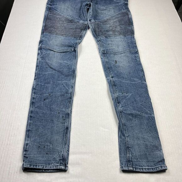 Pacsun Mens Stacked Skinny Jeans Blue Denim Slim Fit Stretch Zip Up Size 31 x 32 - Picture 2 of 10